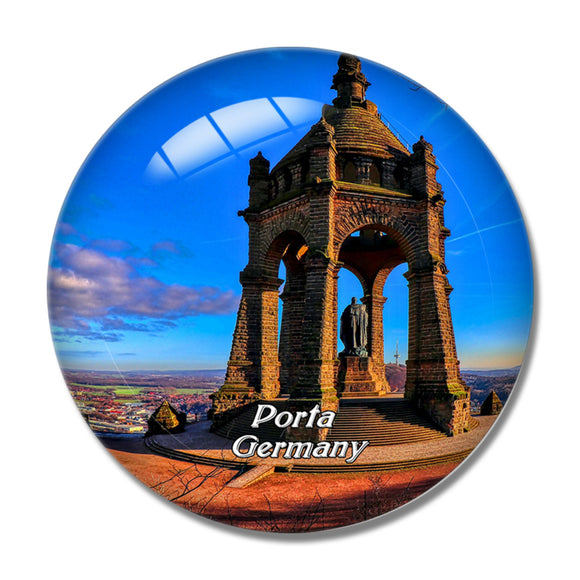 Porta Westfalica Monument Germany 3D Fridge Magnet Crystal Glass