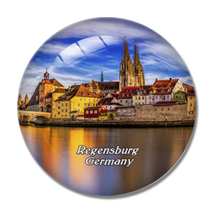 Regensburg Historic Center Germany 3D Fridge Magnet Crystal Glass