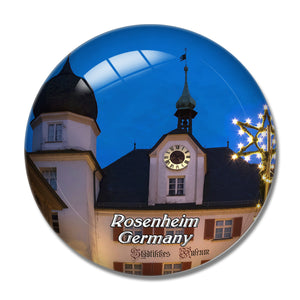 Rosenheim Christmas Market Germany 3D Fridge Magnet Crystal Glass