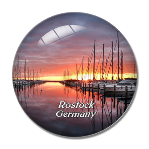 Rostock Port Germany 3D Fridge Magnet Crystal Glass