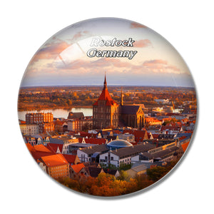 Rostock Skyline Germany 3D Fridge Magnet Crystal Glass