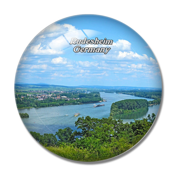 Rudesheim Skyline Germany 3D Fridge Magnet Crystal Glass