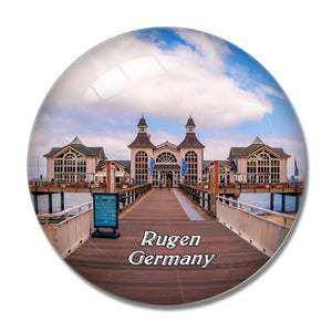 Rugen Sea Bridge Sellin Germany 3D Fridge Magnet Crystal Glass