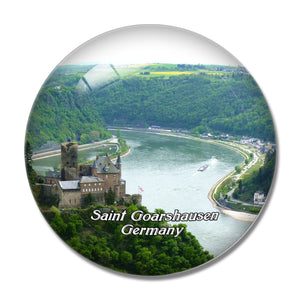 Saint Goarshausen Castle Katz Germany 3D Fridge Magnet Crystal Glass