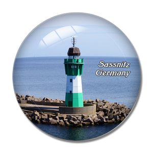 Sassnitz Lighthouse Germany 3D Fridge Magnet Crystal Glass