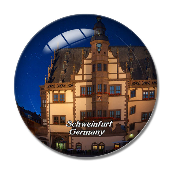 Schweinfurt Town Hall Germany 3D Fridge Magnet Crystal Glass