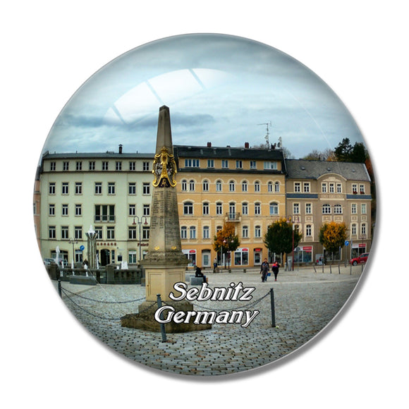 Sebnitz Square Germany 3D Fridge Magnet Crystal Glass