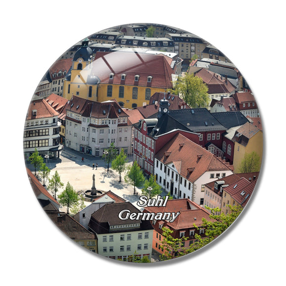 Suhl Center Germany 3D Fridge Magnet Crystal Glass