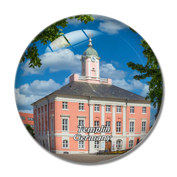 Templin Town Hall Germany 3D Fridge Magnet Crystal Glass