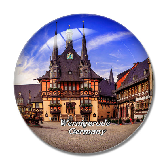 Wernigerode Center Germany 3D Fridge Magnet Crystal Glass