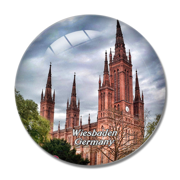 Wiesbaden Cathedral Germany 3D Fridge Magnet Crystal Glass