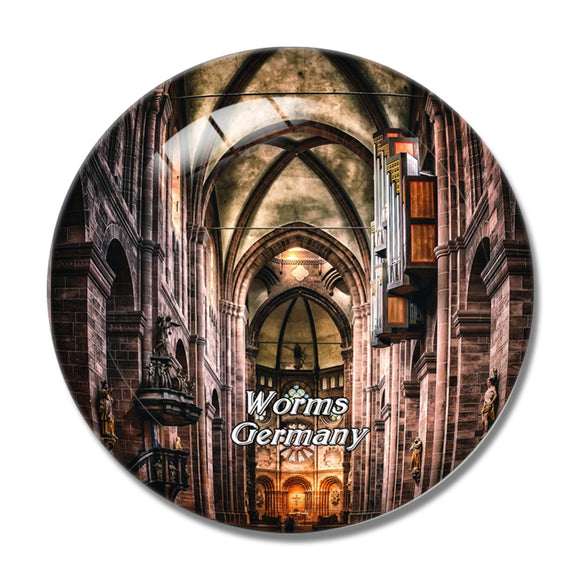 Worms Cathedral Germany 3D Fridge Magnet Crystal Glass