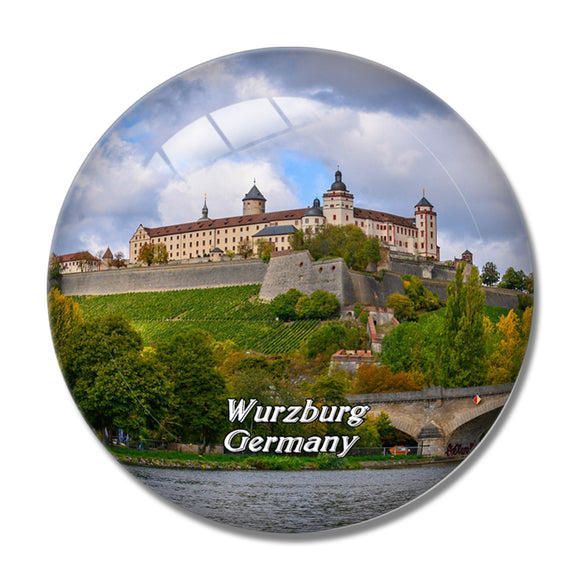 Wurzburg Marienberg Castle Germany 3D Fridge Magnet Crystal Glass