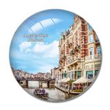 Holland Jordaan Canal Amsterdam 3D Fridge Magnet Crystal Glass
