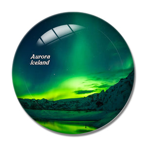 Iceland Aurora 3D Fridge Magnet Crystal Glass