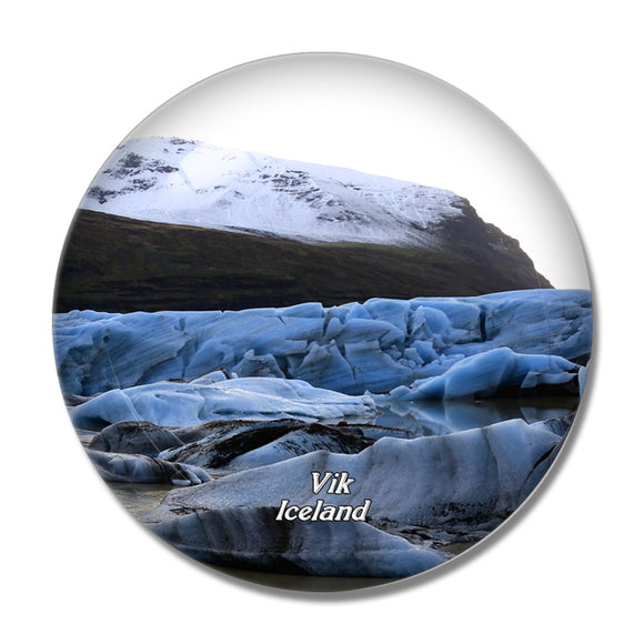 Iceland Myrdalsjokull Glacier Vik 3D Fridge Magnet Crystal Glass