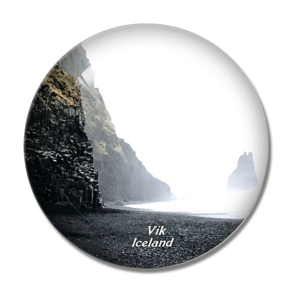 Iceland Reynisfjara Beach Vik 3D Fridge Magnet Crystal Glass