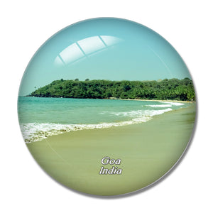 India Beach Anjuna Goa 3D Fridge Magnet Crystal Glass