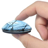 India Chinese Fishing Nets Kochi 3D Fridge Magnet Crystal Glass