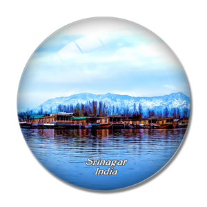 India Dal Lake Srinagar 3D Fridge Magnet Crystal Glass