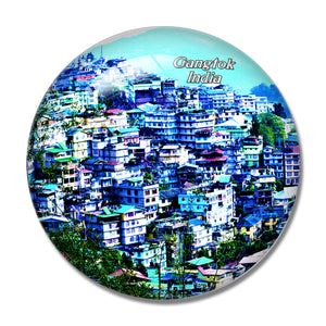 India Gangtok 3D Fridge Magnet Crystal Glass