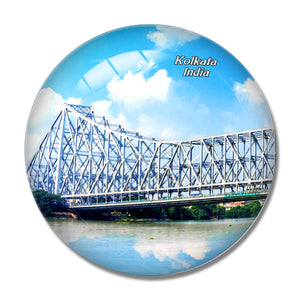 India Howrah Bridge Kolkata 3D Fridge Magnet Crystal Glass