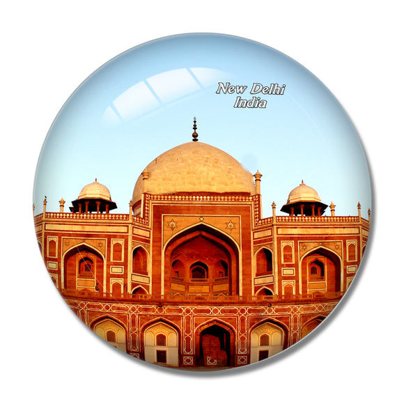 India Humayun's Tomb New Delhi 3D Fridge Magnet Crystal Glass