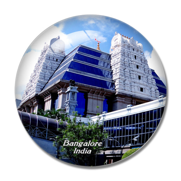 India ISKCON Temple Bangalore 3D Fridge Magnet Crystal Glass