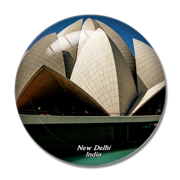 India Lotus Temple New Delhi 3D Fridge Magnet Crystal Glass