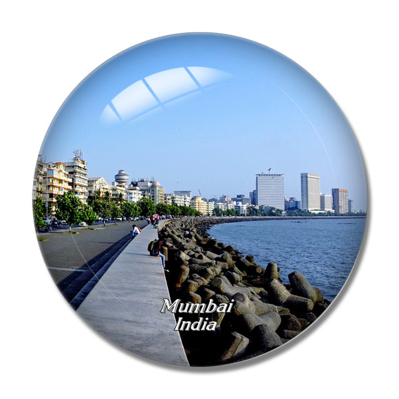 India Marine Drive Mumbai 3D Fridge Magnet Crystal Glass