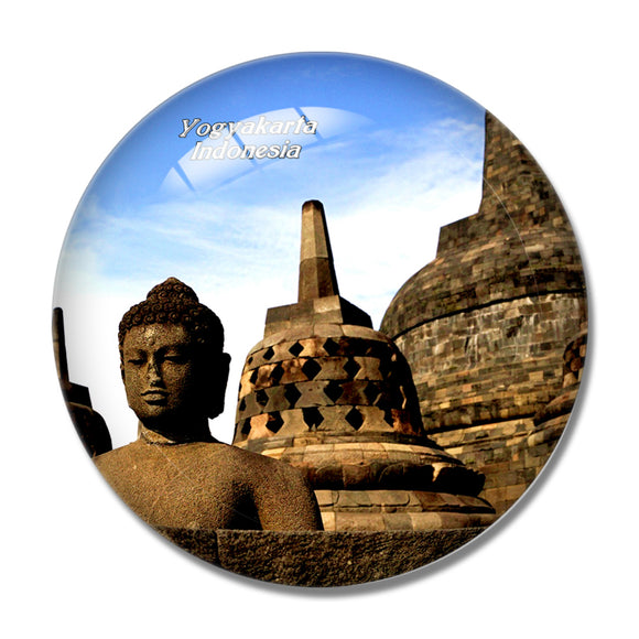 Indonesia Borobudur Temple Yogyakarta 3D Fridge Magnet Crystal Glass