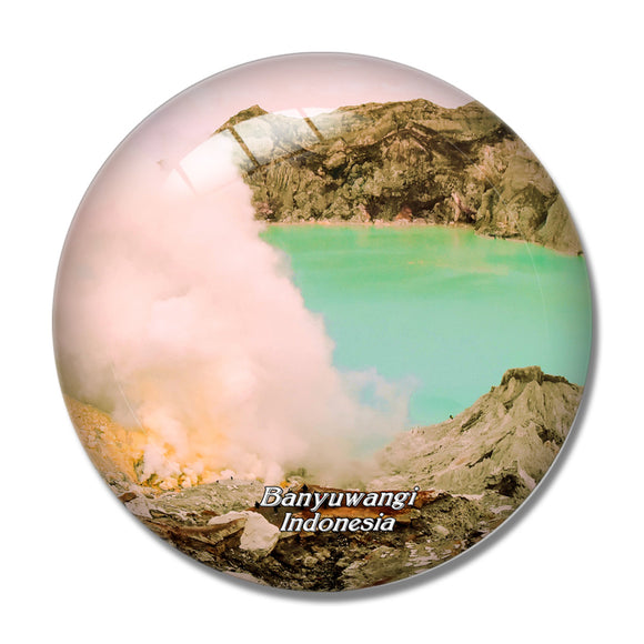 Indonesia Gunung Ijen Banyuwangi Java 3D Fridge Magnet Crystal Glass