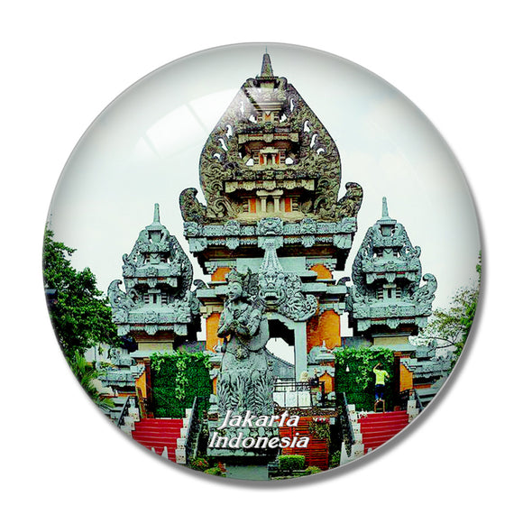 Indonesia in Miniature Park Jakarta 3D Fridge Magnet Crystal Glass