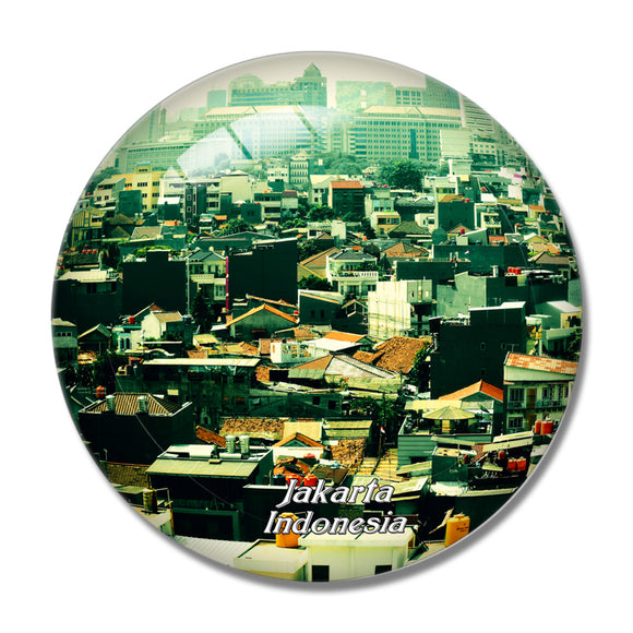 Indonesia Jakarta Old Town 3D Fridge Magnet Crystal Glass