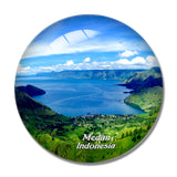 Indonesia Lake Toba Medan 3D Fridge Magnet Crystal Glass