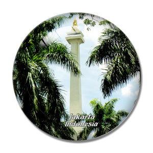 Indonesia National Monument Jakarta 3D Fridge Magnet Crystal Glass