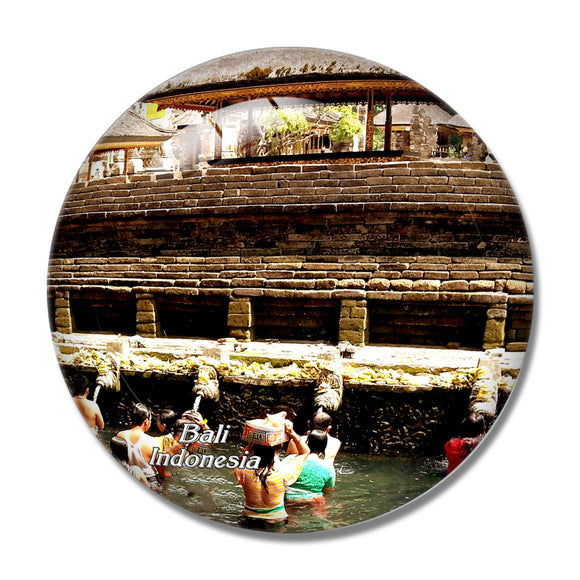 Indonesia Tirta Empul Temple Bali 3D Fridge Magnet Crystal Glass