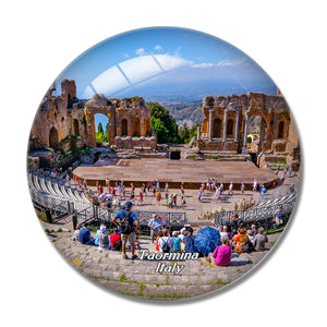 Italy Ancient Theatre of Taormina 3D Fridge Magnet Crystal Glass