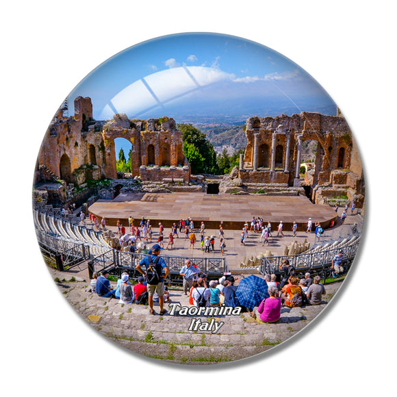 Italy Ancient Theatre of Taormina 3D Fridge Magnet Crystal Glass