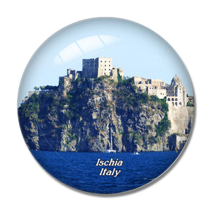 Italy Aragonese Castle Ischia 3D Fridge Magnet Crystal Glass