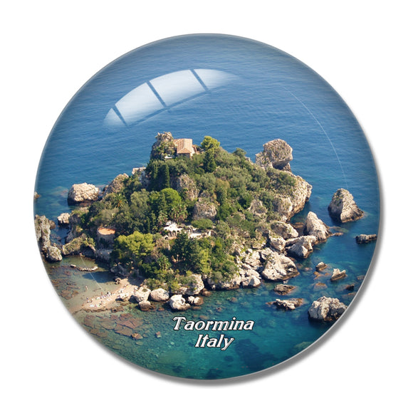 Italy Bella Island Taormina 3D Fridge Magnet Crystal Glass