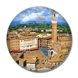 Italy Field Square Mangia Tower Siena 3D Fridge Magnet Crystal Glass
