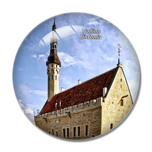 Tallinn Town Hall Estonia 3D Fridge Magnet Crystal Glass