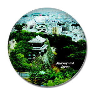 Japan Matsuyama Castle 3D Fridge Magnet Crystal Glass