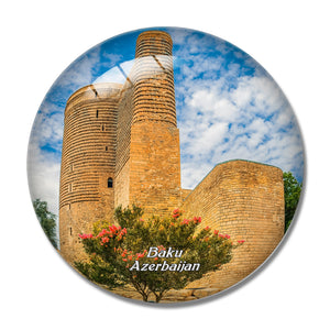 Maiden Tower Baku Azerbaijan 3D Fridge Magnet Crystal Glass