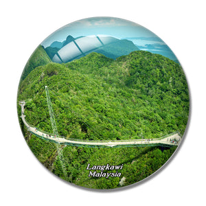 Malaysia Langkawi Sky Cab Bridge 3D Fridge Magnet Crystal Glass