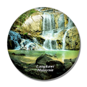 Malaysia Seven Wells Waterfall Langkawi 3D Fridge Magnet Crystal Glass