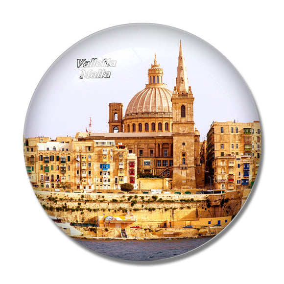 Malta Valletta 3D Fridge Magnet Crystal Glass