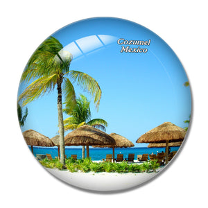 Mexico Beach Cozumel 3D Fridge Magnet Crystal Glass