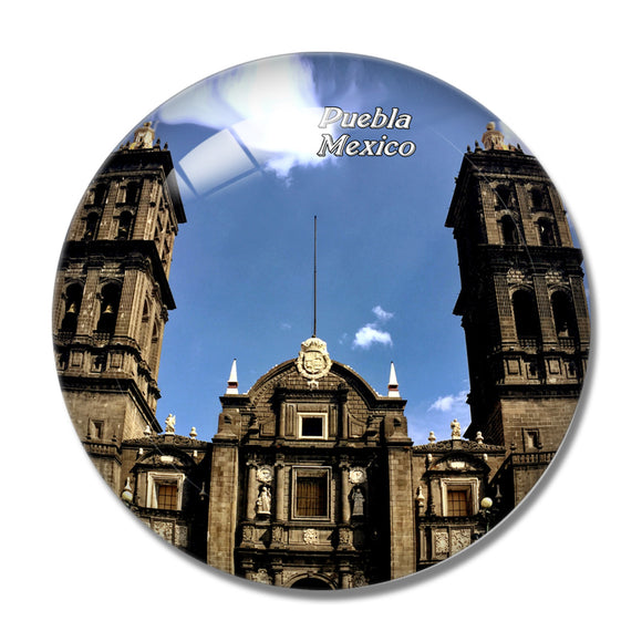 Mexico Puebla Cathedral 3D Fridge Magnet Crystal Glass